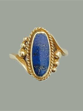 Vintage Copper Oval Denim Lapis Lazuli Statement Ring NWT Sizes 6 & 7.5 NWT